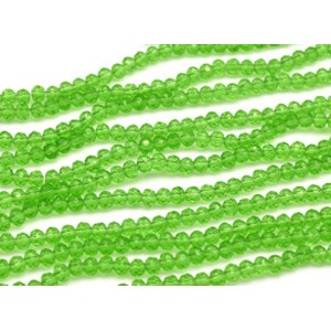Бусины из циркона рондель гр.4мм цвет светло зеленый, 44см, 129 бусин (иск.)