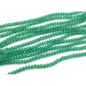 Бусины из циркона рондель гр.4мм цвет пихтовый, 46см, 129 бусин (иск.)