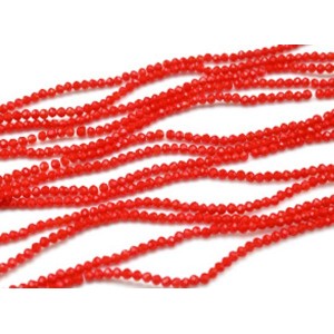 Бусины из циркона рондель гр.3мм цвет алый матовый, 38,5см, 170 бусин (иск.)