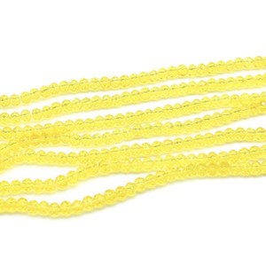 Бусины из циркона рондель гр.6мм цвет желтый, 42см, 92 бусины (иск.)