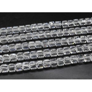 Бусины из циркона кубик гр.13*13мм цвет хрусталь, 39см, 30 бусин (иск.)