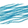 Бусины из циркона капля гр.3*5мм цвет лазурный, 46,5см, 100 бусин (иск.)