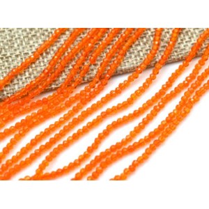 Бусины из шпинели шарик гр.2мм цвет апельсиновый, 37см, 210 бусин (иск.)