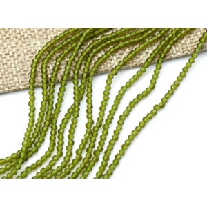 Бусины из шпинели шарик гр.2мм цвет оливковый, 37см, 190 бусин (иск.)