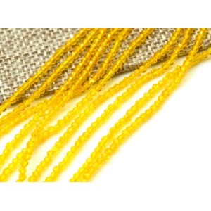 Бусины из шпинели шарик гр.2мм цвет желтый яркий, 36,5см, 205 бусин (иск.)