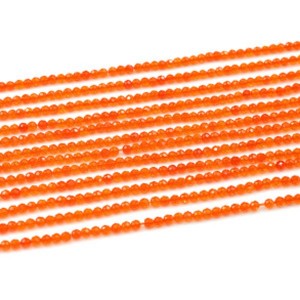 Бусины из шпинели шарик гр.3мм цвет оранжевый, 37см, 125 бусин (иск.)