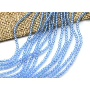 Бусины из шпинели шарик гр.2мм цвет голубой, 36,5см, 193 бусины (иск.)