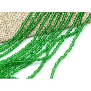 Бусины из шпинели шарик гр.2мм цвет зеленый, 37см, 203 бусины (иск.)