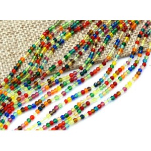 Бусины из шпинели шарик гр.2мм цвет микс, 36,5см, 204 бусин (иск.)