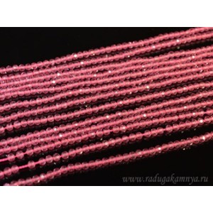 Бусины из шпинели шарик гр.3мм цвет розовый, 35см, 124 бусины (иск.)