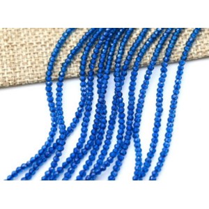 Бусины из шпинели шарик гр.2мм цвет лазурный, 37см, 223 бусины (иск.)