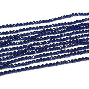 Бусины из шпинели шарик гр.3мм цвет синий темный, 37см, 128 бусин (иск.)