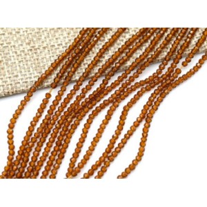 Бусины из шпинели шарик гр.2мм цвет коньячный, 37см, 220 бусин (иск.)