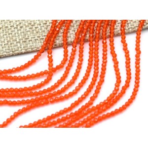 Бусины из шпинели шарик гр.2мм цвет алый, 36,5см, 203 бусины (иск.)