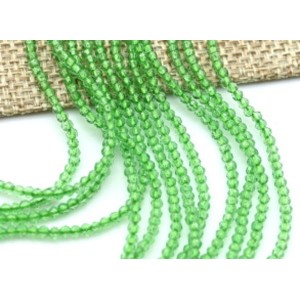 Бусины из шпинели шарик гр.2мм цвет зеленый светлый, 36,5см, 215 бусин (иск.)