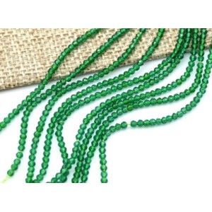 Бусины из шпинели шарик гр.2мм цвет зеленый яркий, 37см, 210 бусин (иск.)