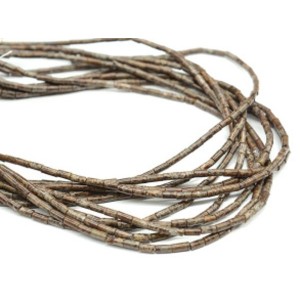 Бусины из яшмы древесной цилиндр 2*4мм, 38см, 80 бусин