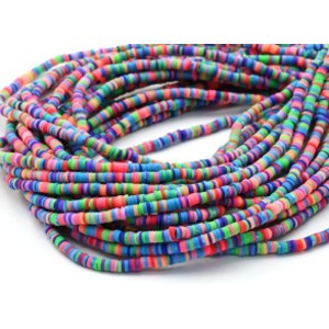 Бусины из каучука Африканские диски 4мм*0,4-1мм, цвет ассорти, 39см (иск.)