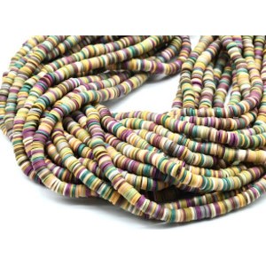 Бусины из каучука Африканские диски 6мм*0,9-1,2мм, цвет зеленый, 39см (иск.)