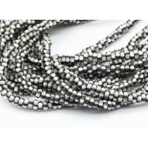 Бусины из каучука Африканские рондель 7*3мм, цвет черно-белый, 40см, 117 бусин (иск.)