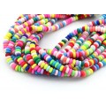 Бусины из каучука Африканские рондель 7*3мм, цвет ассорти, 39см, 108 бусин (иск.)
