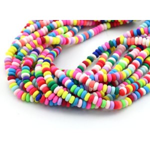 Бусины из каучука Африканские рондель 7*3мм, цвет ассорти, 39см, 108 бусин (иск.)