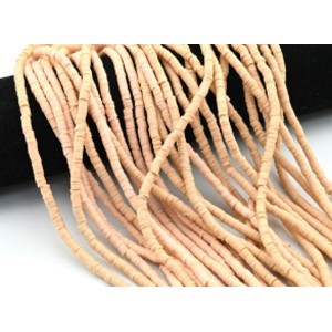 Бусины из каучука Африканские диски 4мм*0,4-1мм, цвет бежевый, 39см (иск.)