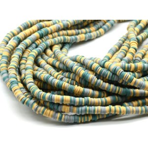 Бусины из каучука Африканские диски 6мм*0,9-1,2мм, цвет желто-зеленый, 39см (иск.)