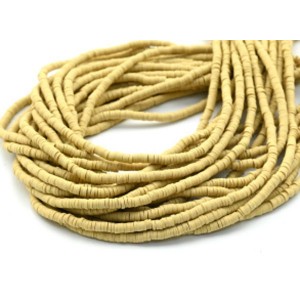 Бусины из каучука Африканские диски 4мм*0,4-1мм, цвет бежевый, 39см (иск.)