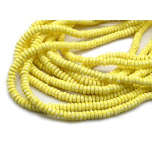 Бусины из каучука Африканские рондель 7*3мм, цвет желтый, 38см, 112 бусин (иск.)