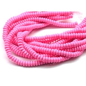 Бусины из каучука Африканские рондель 7*3мм, цвет розовый, 40см, 114 бусин (иск.)