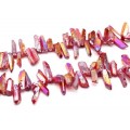 Бусины из хрусталя тонированного кристаллы цвет красный 5-11мм*10-30мм, 35см, 46 бусин Бусины из хрусталя тонированного кристаллы цвет красный 5-11мм*10-30мм, 35см, 46 бусин