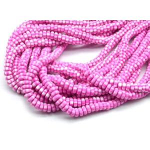 Бусины из каучука Африканские рондель 7*3мм, цвет розовый, 40см, 113 бусин (иск.)
