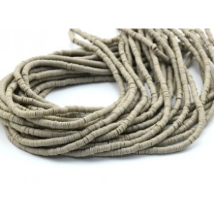 Бусины из каучука Африканские диски 4мм*0,4-1мм, цвет капучино, 39см (иск.)