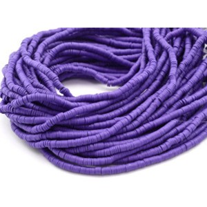 Бусины из каучука Африканские диски 4мм*0,4-1мм, цвет сиреневый, 39см (иск.)