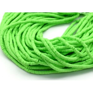 Бусины из каучука Африканские диски 4мм*0,4-1мм, цвет зеленый неон, 39см (иск.)