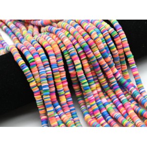 Бусины из каучука Африканские диски 6мм*0,9-1,2мм, цвет оранжевое ассорти, 39см (иск.)