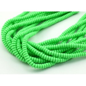 Бусины из каучука Африканские рондель 7*3мм, цвет зеленый, 39см, 112 бусин (иск.)