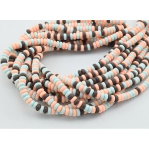 Бусины из каучука Африканские рондель 7*3мм, цвет ассорти, 39см, 113 бусин (иск.)