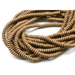 Бусины из каучука Африканские рондель 7*3мм, цвет оливковый, 39см, 111 бусин (иск.)