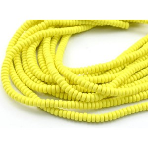 Бусины из каучука Африканские рондель 7*3мм, цвет лимонный, 40см, 112 бусин (иск.)