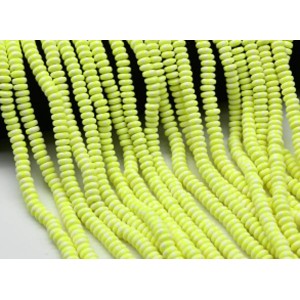 Бусины из каучука Африканские рондель 7*3мм, цвет лимонный, 40см, 116 бусин (иск.)