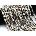 Бусины из каучука Африканские диски 6мм*0,9-1,2мм, цвет черно-белый, 39см (иск.)