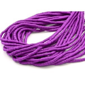 Бусины из каучука Африканские диски 4мм*0,4-1мм, цвет черничный, 39см (иск.)