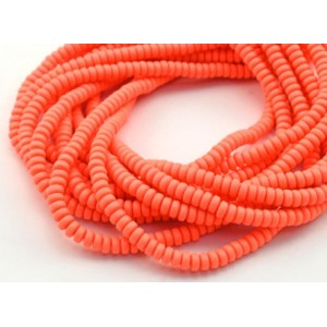 Бусины из каучука Африканские рондель 7*3мм, цвет оранжевый, 40см, 113 бусин (иск.)