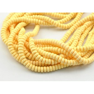 Бусины из каучука Африканские рондель 7*3мм, цвет желтый, 40см, 109 бусин (иск.)