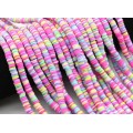 Бусины из каучука Африканские диски 6мм*0,9-1,2мм, цвет розовое ассорти, 39см (иск.)