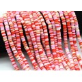 Бусины из каучука Африканские диски 6мм*0,9-1,2мм, цвет красно-розовый, 39см (иск.)