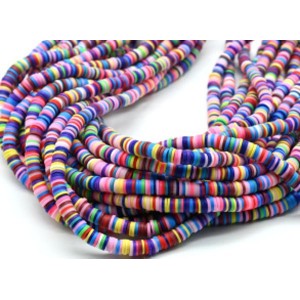 Бусины из каучука Африканские диски 6мм*0,9-1,2мм, цвет ассорти, 39см (иск.)