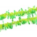 Бусины из хрусталя тонированного кристаллы цвет желто-зеленый 4-10мм*10-30мм, 35см, 58 бусин